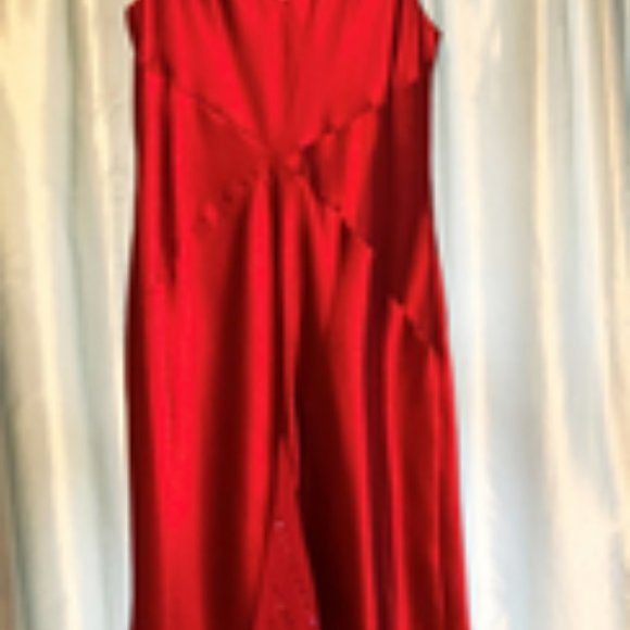 Dress Woman size 16W new polyester Amanda Smith sleeveless sequins red - Picture 3 of 4